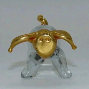 Hand Blown Miniature Glass Pig Figurine 2.5 inches Vintage